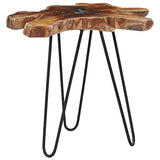 vidaXL Table Basse Table d'Appoint Table de Salon Bout de Canapé Maison Intérieur Salle de Séjour 70x45 cm Polyrésine Bois de Teck Massif