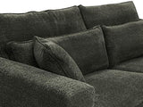Vente-unique Canapé 3 Places en Tissu Bouclette Gris Anthracite MONDOVI