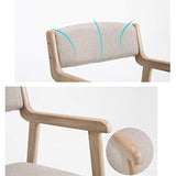 Bois Massif Chaises de Salle à Manger avec accoudoirs Fauteuil Vintage Vintage Dossier Souple et siège rembourré Salon Salon Cuisine Couverture Amovible et Lavable