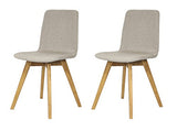 Tenzo MIA Designer Lot de 2 chaises, Polyester, Gris/Chêne, 44x50x83 cm