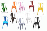 Fleda TRADING Chaises en métal de Style Industriel-Chic Package DE 4 Pieces Tolix Design Couleurs Mixtes