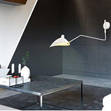 Simple Style Bras De Oscillation Applique Murale Avec Ombre De Dôme Mont Mural Applique Murale Pour Couloir Foyer Chambre à Manger Lampe Murale Câblé Avec On-éteindre L'interrupteu-Blanc 99x40cm