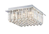 Saint Mossi Moderne Design K9 Cristal Gouttelette Lustre Éclairage LED Plafonnier Plafond Luminaire Suspension Luminaire pour Salle à Manger Salle De Bains Chambre Salon 9 * G9 40 x 40 x 18 c