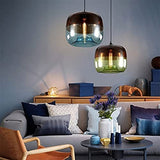 Suspension En Verre Rétro Double Couleur Globe En Verre Suspension E27 Lampes Suspendues À Tête Unique Réglable En Hauteur Pour Chambre Cuisine Île Restaurant,Vert,Pleasant63