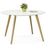 Alterego - Table de Cuisine Ronde 'Amy' Blanche Style scandinave - Ø 120 cm