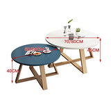 Tables en Bois Massif, Fin Balcon Simple Petite Table Ronde Meubles de Salon Tables Sofa Hôtel Appartement Tables Basses (Color : Black, Size : 50 * 40CM)