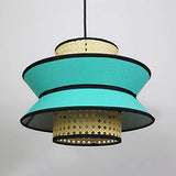 DSFHKUYB Pendant Light Creative Rotin Lustres Tissé Peut Être Installé Dans La Chambre Salon Salle À Manger,Bleu