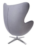 furnigo | Fauteuil design en forme d'œuf, reproduction, intemporel, de nombreuses couleurs, tissu en laine (gris).