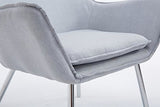 CLP Fauteuil Lounge Design Caracas Tissu I Chaise Confortable Assise et Dossier rembourrés Accoudoir I Fauteuil de Salon Piètement en Métal Gris