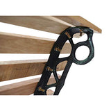 Banc de Jardin HWC-F97, Banc du Parc, Banquette en Bois, Fonte, 3 Places, 122cm, 22kg - Marron Clair