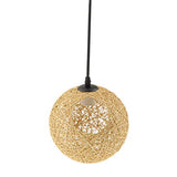 Tubayia Suspension boule en rotin avec douille E27 et câble
