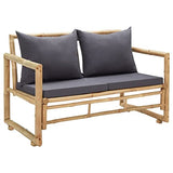 vidaXL Banc de Jardin avec Coussins Meuble d'Extérieur Banc de Patio Meuble de Jardin Banc de Terrasse Banc d'Arrière-Cour 115 cm Bambou