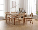 Wahson Chaises de Salle a Manger en Bois, Lot de 2 Chaises de Salle à Manger Rétro en Bois Massif Chaise en Bois Assise en Paille, Chaise en Rotin pour Salon et Salle à Manger, Bois Naturel