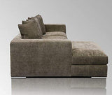 Amaris Elements | Canapé d'angle « Newman » avec 6 Coussins, Tissu Velours Marron, Salon de Jardin 4 Places 2.95m