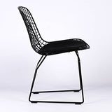 LMC Harry Zanguidi inspiré Noir en Fil métal Chaise de Salle à Manger Galette de Chaise Cafe Restaurant