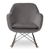 IDMarket - Fauteuil à Bascule Bora Velours Gris
