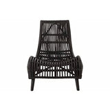 Paris Prix - Fauteuil Design rotin 100cm Noir