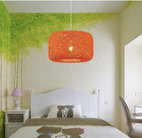 Ficelle en rotin tissée à la main suspension en rotin lin plafonnier oiseau nid abat-jour lustre plafonnier pour restaurant, café, chambre à coucher, 30 cm / 12 pouces