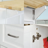 SoBuy® FKW41-WN Desserte sur roulettes Meuble de Cuisine de Service Roulant en Bois - Plans de Travail Rabattables - Haute Qualité et Stabilité