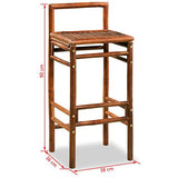 Festnight 5pcs Table Haute de Bar avec 4 Tabouret en Bambou Marron