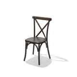Chaise Bistrot Crossback en Bois Massif Empilable - Matériel CHR Pro - MarronBois d'hêtre