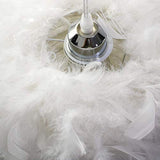 STOEX Lustre Suspension luminaire en plume blanche design forme sphère E27 40W pour Chambre Décoration Cadeau d'enfant