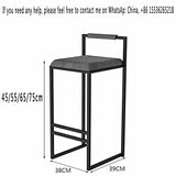 HYQHYX Chaise de Cuisine Industriel Tabourets Hauts en Velours Cadre en Métal Tabouret de comptoir pour Maison Facile à Monter 75cm (Color : Black-C, Size : 55CM)