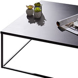 IDIMEX Table Basse HILAR Table de Salon Grande Table d'appoint Design Retro Vintage Industriel, Plateau carré de 80 x 80 cm en métal laqué Noir