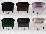 Fortisline Fauteuil Crapaud Monaco Velvet en Velours Noir sièges pour Salon Bistro caféW364_20