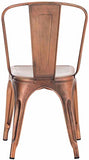 Chaise Empilable Au Design Industriel Benedikt I Siège Original en Métal avec Dossier Haut I Pieds avec Patins De Protection I Assise 46 cm, Couleur:cuivre