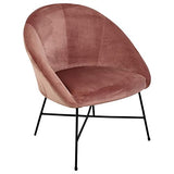 Nimara Fauteuil en velours | Fauteuil avec tissu en velours et accoudoirs | Fauteuil de salon avec confort et détente | Fauteuil de qualité en bleu, gris et rose