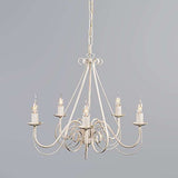 Qazqa Lustre | Chandelier Classique Rustique - Giuseppe Hl Lampe Blanc Crème - E14 - Convient pour LED - 5 x 40 Watt