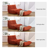 1inchome Togo Chauffeuse 1 Place, Lazy Floor Canapé en Velours Daim Doux Chaise Longue Accent Pouf Canapé pour Salon Chaise d'angle Chambre Salon Bureau (Rouge)