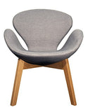 Meubletmoi Fauteuil tapissé avec accoudoir et piètement en Bois - Collection Elyt (Gris Chiné)