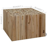vidaXL Teck Authentique Table Basse 50x50x35 cm Table d'Appoint Meuble Canapé