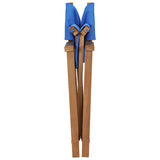 vidaXL Chaise de Metteur en Scène Chaise de Camping Chaise d'Extérieur Chaise de Jardin Chaise de Directeur Plage Bleu Bois de Teck Solide