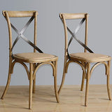 Boléro gg656 Chaises de salle à manger avec dossier en bois, naturel (Lot de 2)