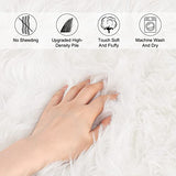 YIHAIC Peau de Mouton synthétique,Cozy Sensation comme véritable Laine Tapis en Fourrure synthétique, Man-Made Luxe Laine Tapis de Canapé Coussin (Blanc, 75 x 120 cm)