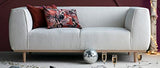Miliboo Canapé scandinave 2-3 Places en Tissu Effet Laine bouclée écru et Bois Clair Morris