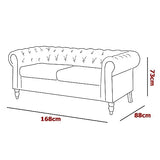Mobilier-Deco Wilson - Canapé 2 Places Chesterfield en Velours Vert