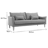 Miliboo Canapé scandinave 3 Places en Tissu Gris et Bois Clair Kate