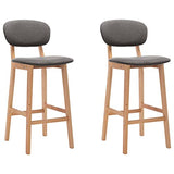vidaXL 2X Tabourets de Bar Chaises de Comptoir Chaises de Bar Sièges de Comptoir Sièges de Bistro Tabourets de Pub Maison Intérieur Gris Clair Tissu