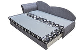 E-MEUBLES Canapé en lit Convertible avec Coffre de Rangement 3 Places Relax Droit - en Tissu - Salon & séjour ARGEA (Menthe+Fleurs (Garden 39+Soro 34), Canapé Gauche)