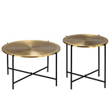 vidaXL 2X Tables MDF Recouvert de Laiton Table d'Appoint Table Basse Salon