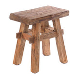 Design Delights Tabouret en bois rustique vintage 40" - Bois dur recyclé - Tabouret en bois massif - 43 x 45 x 27 cm (H x l x P) - Nature vintage