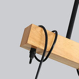 Comely Suspension Luminaire Vintage, Plafonnier Industriel, Réglable Lustre en Bois pour Salle à Manger, Salon, 3 Lumières E27 (Ampoule Non Incluse)