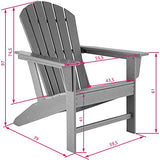 TecTake 800814 Chaise de Jardin Extérieur Design Adirondack Forme Ergonomique Résistant aux Intempéries Charge Max. 120 Kg – Diverses Couleurs (Gris)