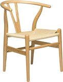 AMAZWI Moderne Chaise Salle Manger Bois Naturel,Réplique Chaise Wishbone,Chaise Latérale Élégante Chaises à Manger
