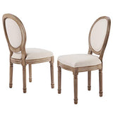 VONLUCE 2 Chaises Médaillon de Salle à Manger, Chaises Rembourrées en Tissu Lot de 2 avec Dossier Rond et Pieds, Chaises de Style Vintage pour Salon Chambre à Coucher
