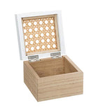 Atmosphera - Lot de 2 Boîtes décoration cannage en Rotin L 13 et L 10 cm Collection Poésie à l'anglaise